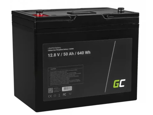 Акумулятор гелевий Green Cell LiFePO4 12.8v 50Ач 640 Втч (Чорний) АКБ - Фото 1 Акумулятор гелевий Green Cell LiFePO4 12.8v 50Ач 640 Втч (Чорний) АКБ - зображення 1