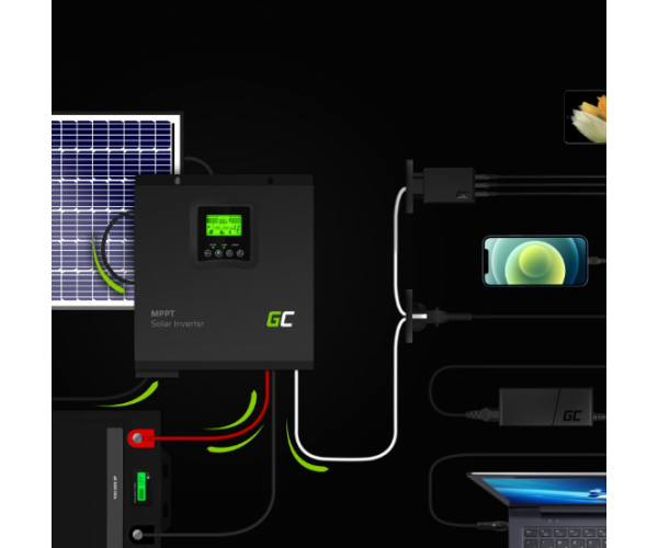Сонячний інвертор Off Grid MPPT Green Cell 24VDC 230VAC 3000VA/3000W - зображення 2