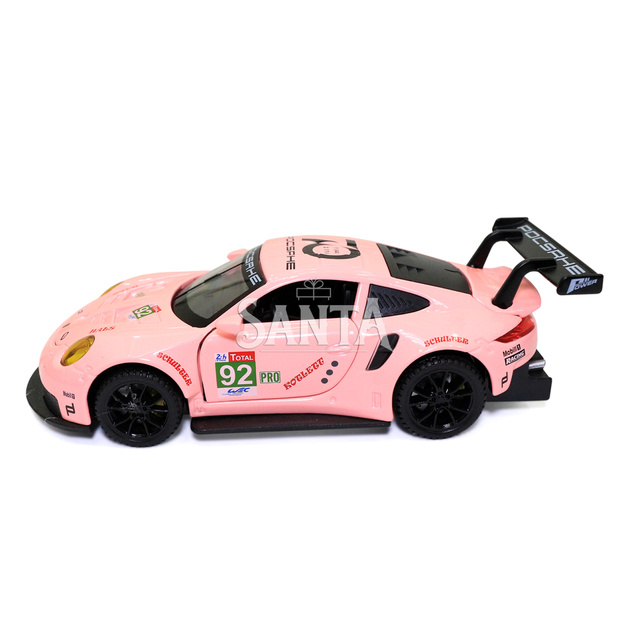 Игрушечная машинка металлическая Porsche 911 «АвтоЕксперт» Порше гоночная розовый звук свет 15*4*6 см (70625) - изображение 6