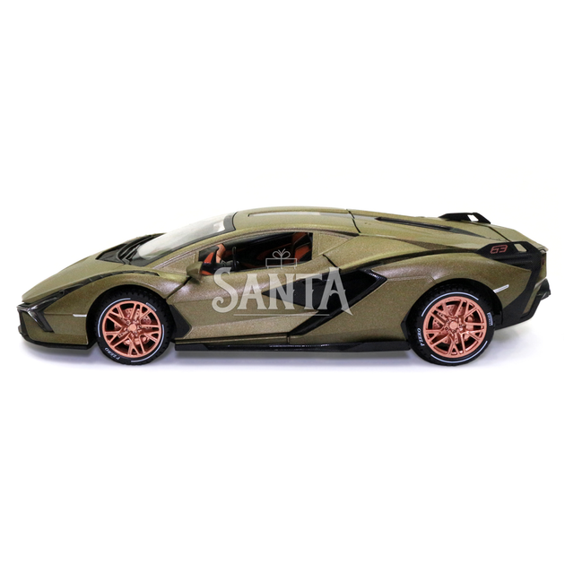 Игрушечная машинка металлическая Lamborghini Sian «АвтоЕксперт», Ламборджини Сиан, свет, звук, 20*8*5 см хаки (GT-1502) - Фото 4 Игрушечная машинка металлическая Lamborghini Sian «АвтоЕксперт», Ламборджини Сиан, свет, звук, 20*8*5 см хаки (GT-1502) - изображение 4