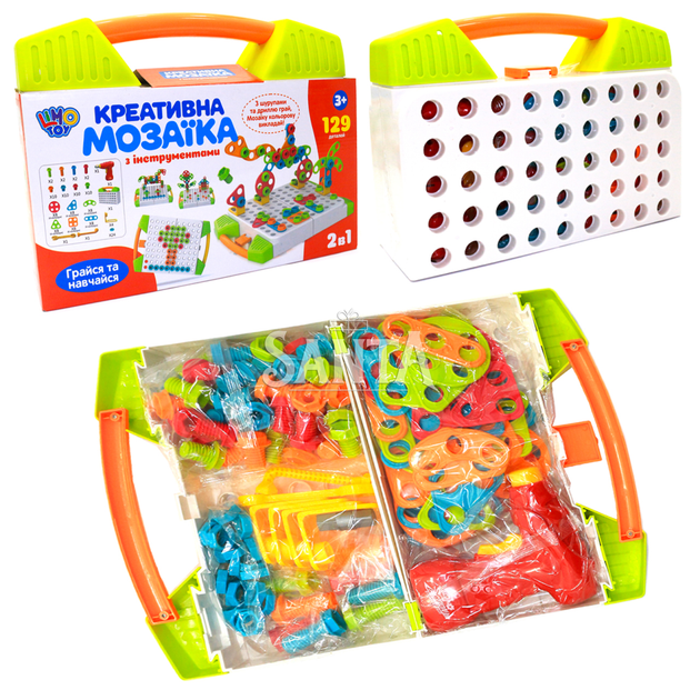 Развивающая игра Limo Toy Креативная Мозаика 2в1, 129 деталей