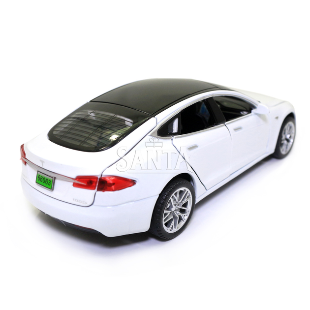 Іграшкова машинка металева Tesla «АвтоСвіт» Тесла білий, світло, звук, 15*4*5 см, (AS-2829) - зображення 4