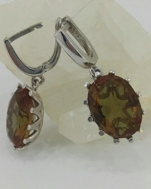 Серьги из серебра с султанитом ( 096453/82) - изображение 5