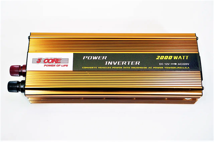 Инвертор автомобильный 5 Core 12V-220V 2000W преобразователь напряжения gold - изображение 6