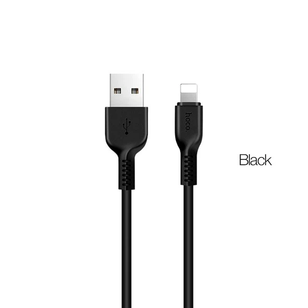 Кабель HOCO X20 USB to iP 2.4A, 1m, PVC, TPE connectors, Black (6957531068808) - Фото 1 Кабель HOCO X20 USB to iP 2.4A, 1m, PVC, TPE connectors, Black (6957531068808) - изображение 1