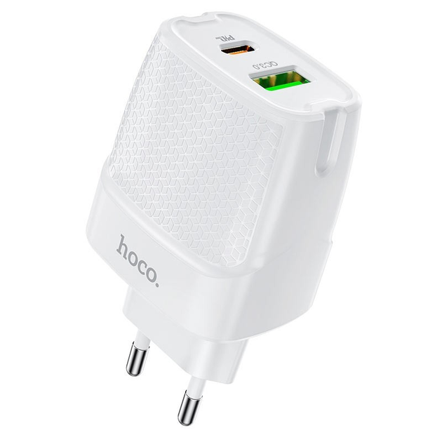 Сетевое зарядное устройство Hoco C85A Type-C,USB, 20W, 5A, QC3.0/PD ...