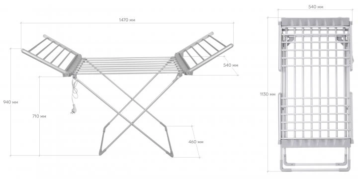 Електрична сушарка для білизни DOMOTEC 146*54*73 см Арт-8281 - изображение 3