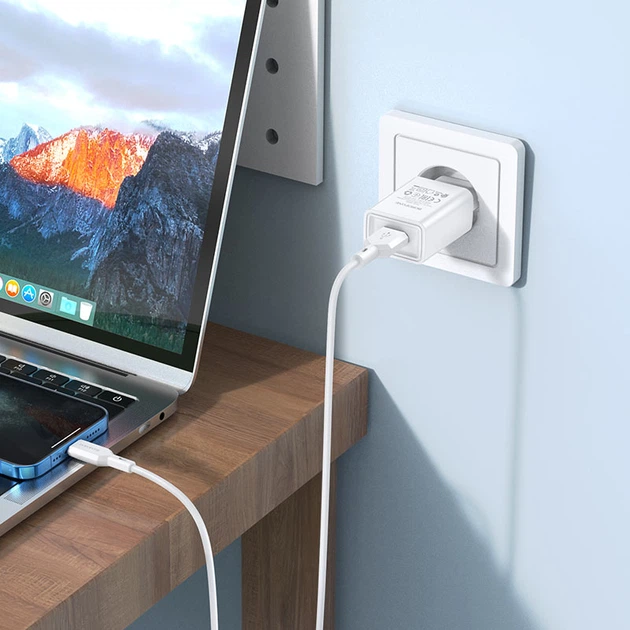 Зарядне мережеве BOROFONE BA68A Glacier (1USB 2.1A) Lightning Білий - Фото 4 Зарядне мережеве BOROFONE BA68A Glacier (1USB 2.1A) Lightning Білий - изображение 4