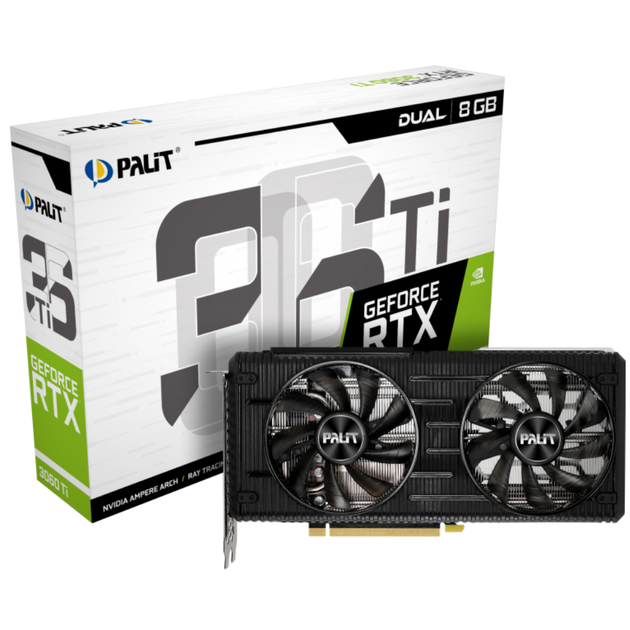 Відеокарта Palit Xpertvision RTX3060Ti DUAL 8GB V1/NVIDIA/RTX/3060 Ti /DUAL/8GB/GDDR6/256bit/3-DP/HDMI/V1/LHR - зображення 2