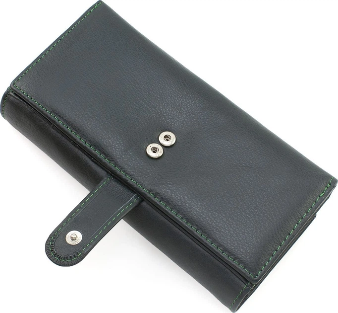Женский кошелек из натуральной кожи на два отделения 18,5х9 Marco Coverna MA246-Green(17041) зелёный - Фото 3 Женский кошелек из натуральной кожи на два отделения 18,5х9 Marco Coverna MA246-Green(17041) зелёный - изображение 3