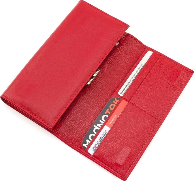 Женский кошелек из натуральной кожи на два отделения 18,5х9 Marco Coverna MA246-Red(17180) красный - Фото 9 Женский кошелек из натуральной кожи на два отделения 18,5х9 Marco Coverna MA246-Red(17180) красный - изображение 9