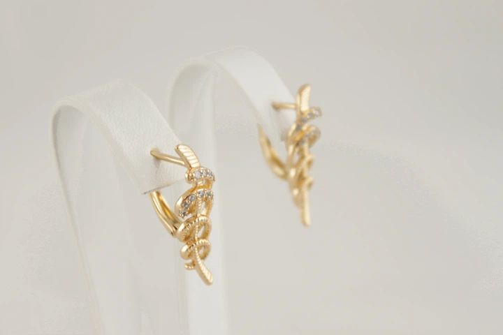 Серьги Xuping Jewelry куб. цирконий позолота (086859) - Фото 2 Серьги Xuping Jewelry куб. цирконий позолота (086859) - изображение 2