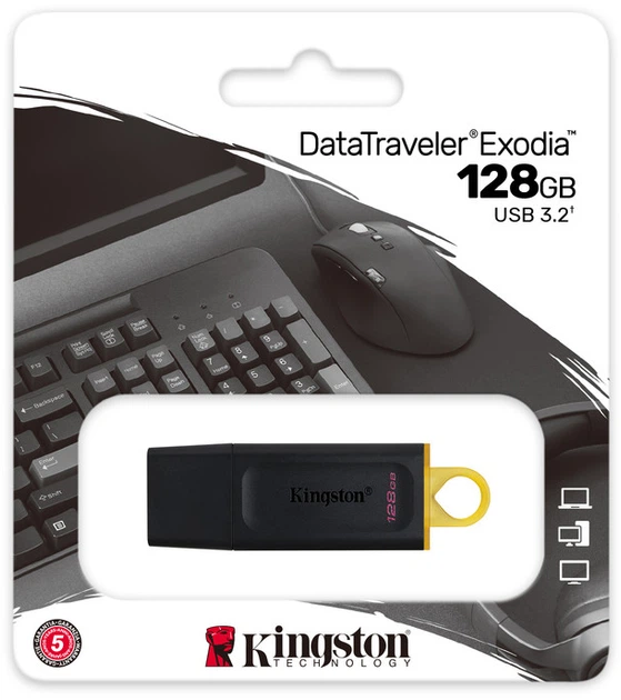Kingston DataTraveler Exodia 128GB USB 3.2 Gen 1 Black/Yellow (DTX/128GB) - зображення 6
