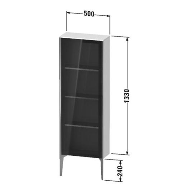 Шкафчик напольный со стеклянными дверцами Duravit XViu 50 x 24 х h157 ...