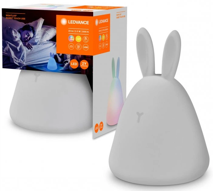 Ночник LEDVANCE NIGHTLUX TOUCH LED 2.5W Rabbit USB RGBW (4058075602113) - Фото 3 Ночник LEDVANCE NIGHTLUX TOUCH LED 2.5W Rabbit USB RGBW (4058075602113) - изображение 3