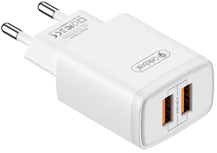 Сетевое зарядное устройство Celebrat C-N2-EU 2USB 2,4А + microUSB cable ...