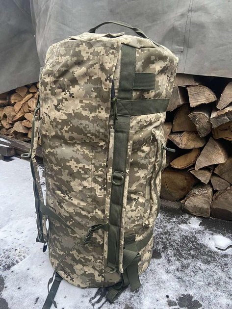 Тактический рюкзак 100 литров ткань кордура армейский военный ЗСУ баул сумка походный цвет пиксель 181867897768 - изображение 1