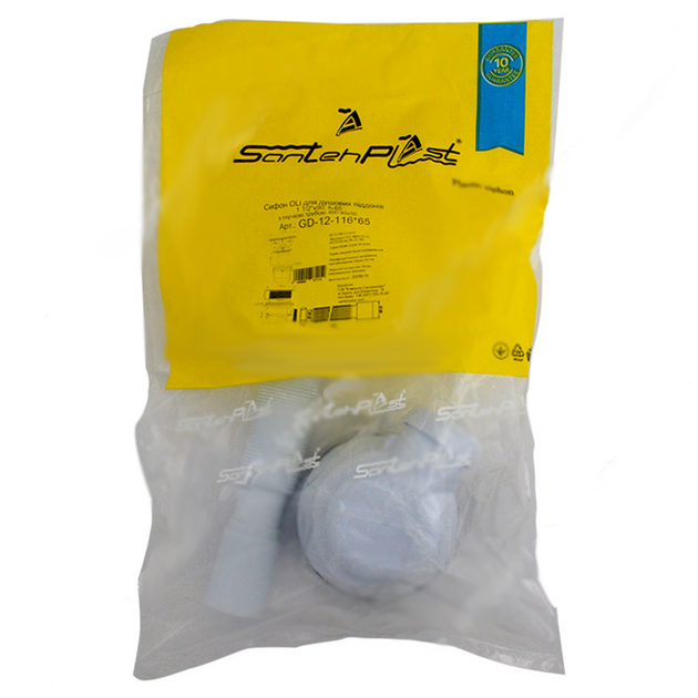 Сифон для душового піддона Santehplast OLi GD-12-1 1/2"x90 h65 116х65 мм - зображення 2