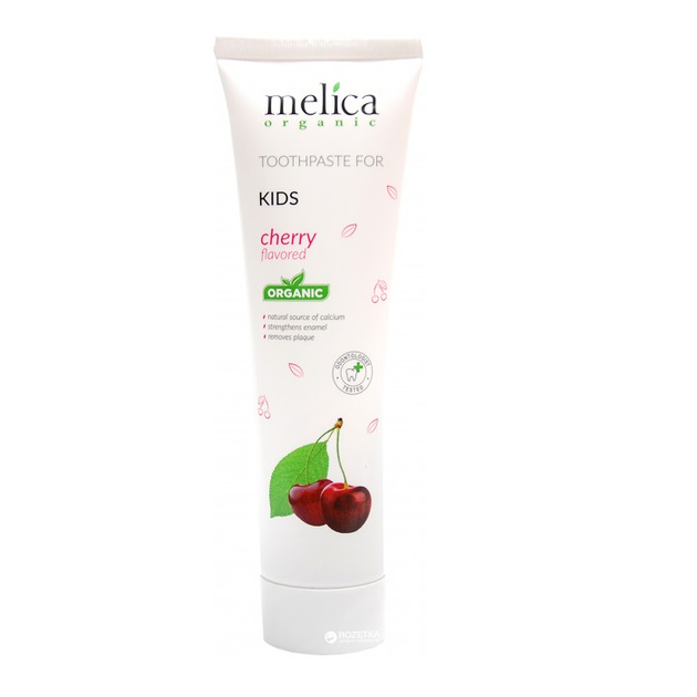 Детская зубная паста Melica Organic со вкусом вишни 100 мл ...