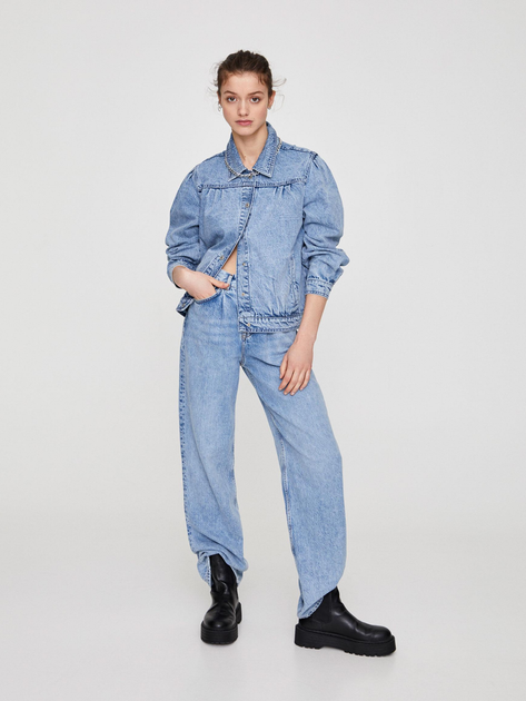 Джинсовая куртка женская Pull & Bear XAZ373826SCFY M Синяя ...