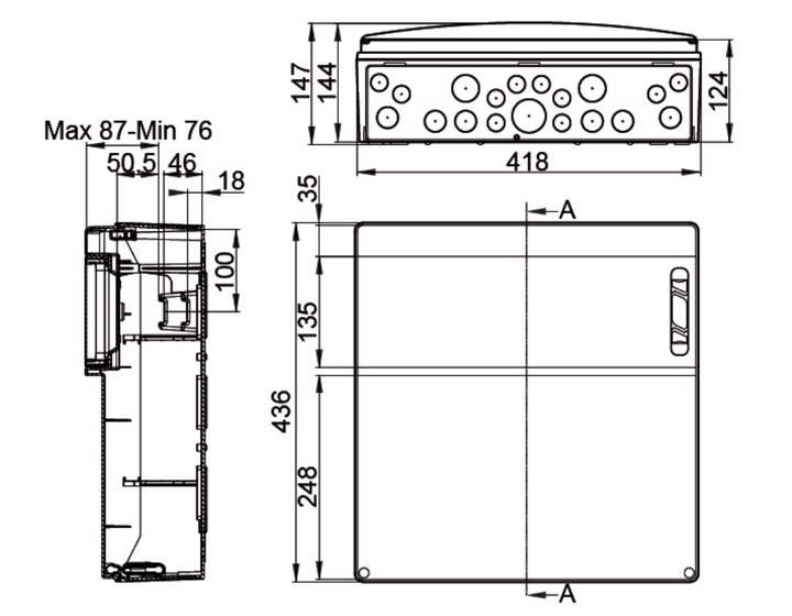 Щит з розетками 4Р(16A, 32A), 5Р(16А, 32А), 4хSchuko IDE CSN18PT на 18 модулів IP44 SV18100 - зображення 2
