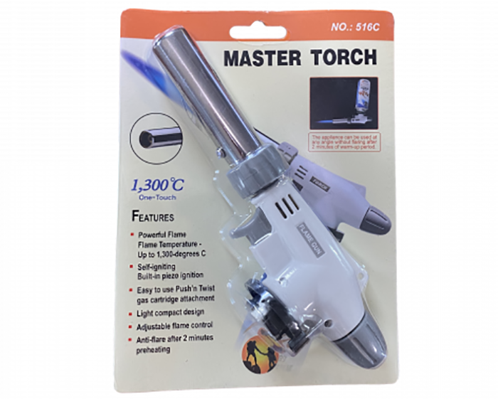 Газовая горелка с пьезоподжигом Master Torch 516C - Фото 2 Газовая горелка с пьезоподжигом Master Torch 516C - изображение 2