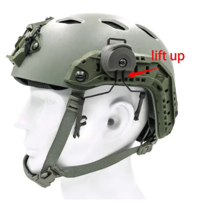Адаптери чорного кольору ARC на тактичний шолом для активних навушників 3M Peltor, Earmor - зображення 2