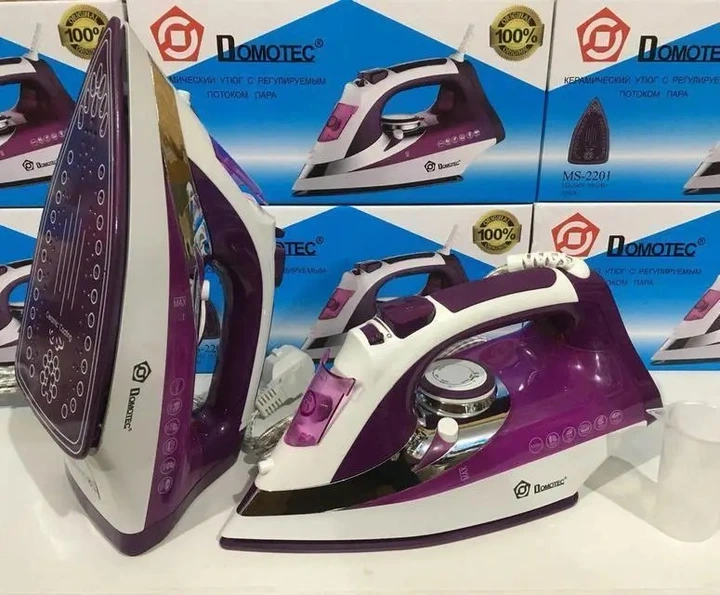 Утюг з відправником Domotec 2200W Ceramic Coating з керамічною підошвою Фіолетовий з Білим - зображення 5