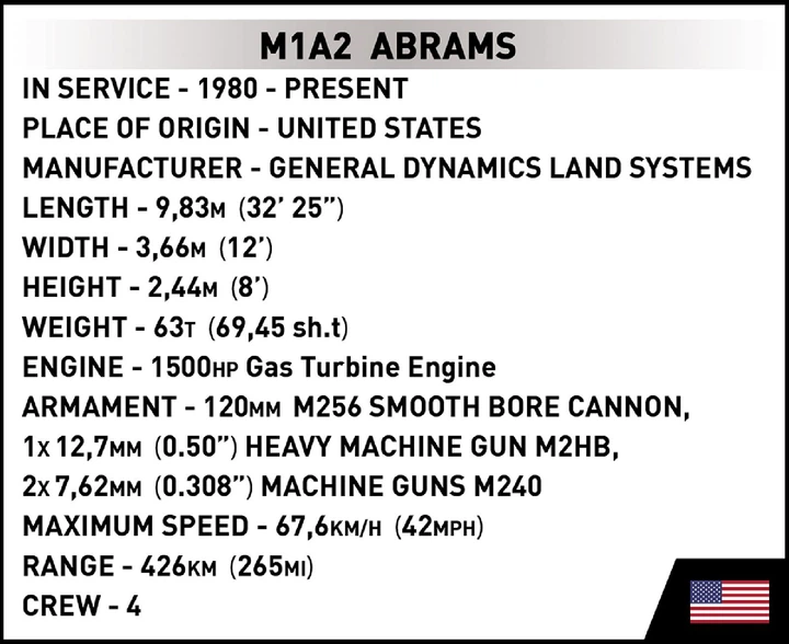 Klocki konstrukcyjne Cobi Czołg M1A2 Abrams 975 elementów (COBI-2622) - obraz 11