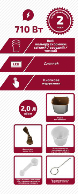 Хлібопічка Grunhelm GBM1000 - изображение 2