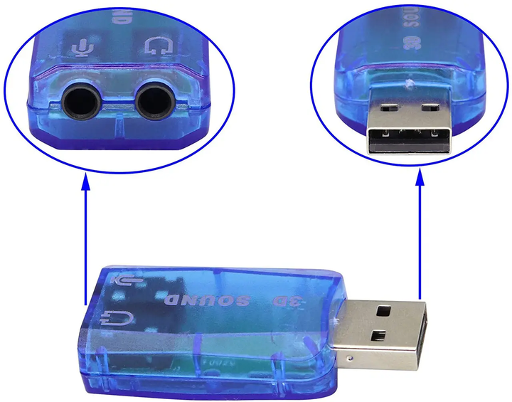 Звукова карта USB 3D Sound 5.1 - Фото 3 Звукова карта USB 3D Sound 5.1 - зображення 3