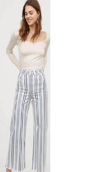 Джинсы H&M 0655967 в голубую полоску 34 Белые - изображение 3