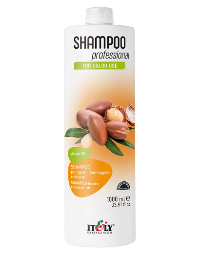 Увлажняющий шампунь для поврежденных волос Itely Hairfashion SHAMPOO PROFESSIONAL ARGAN OIL, 1000 мл - Фото 1 Увлажняющий шампунь для поврежденных волос Itely Hairfashion SHAMPOO PROFESSIONAL ARGAN OIL, 1000 мл - изображение 1