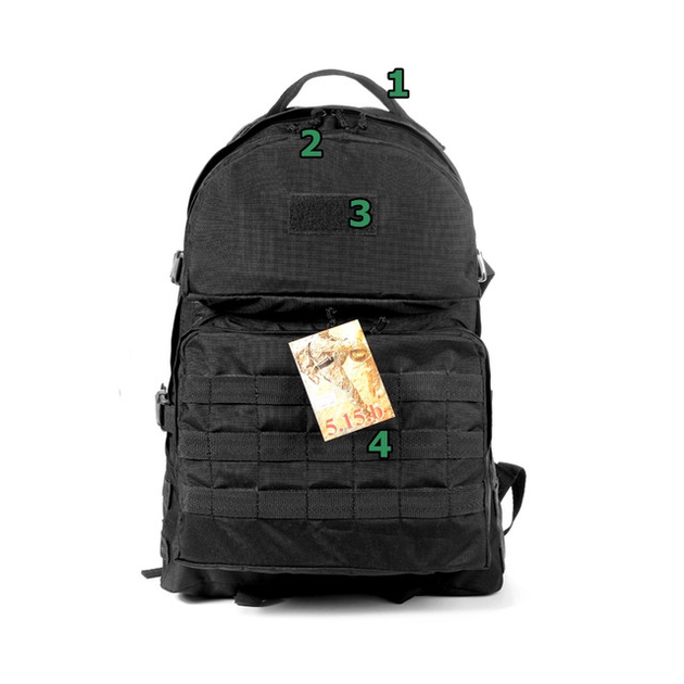Тактический походный супер-крепкий рюкзак 5.15.b на 40 литров Черный с поясным ремнем - зображення 2