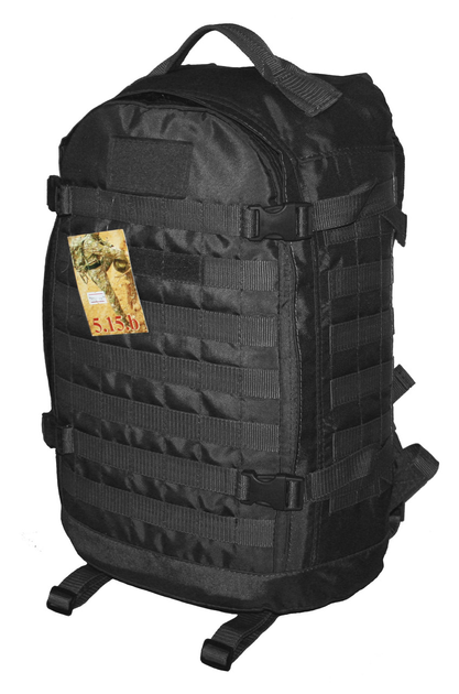 Тактический, штурмовой крепкий рюкзак 32 литров Черный 5.15.b - изображение 1