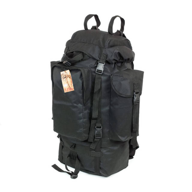 Туристичний армійський супер-міцний рюкзак 5.15.b 75 к. с ортопедичесой пластиною Чорний. - зображення 1