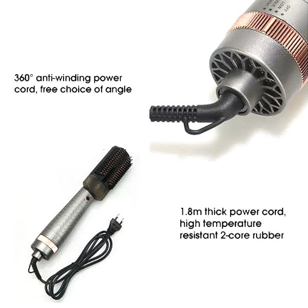 Фен щетка расчёска 3в1 Profi Care Hot Air Brush 620Вт для укладки, выравнивания и завивки волос, 3 режима, Silver - изображение 3