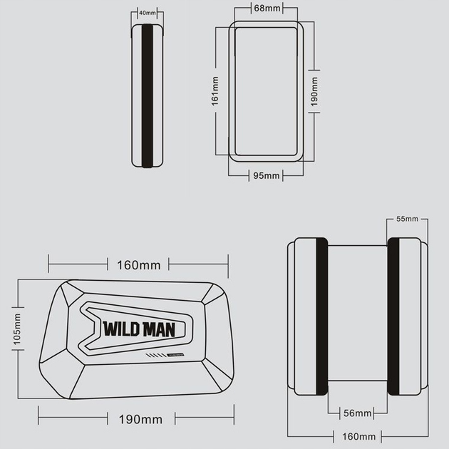 Водонепроникна сумка-тримач для телефону Wildman HardPouch XL на велосипед 19 x 10,5 x 5,5см (5906735414547) чорний - зображення 5