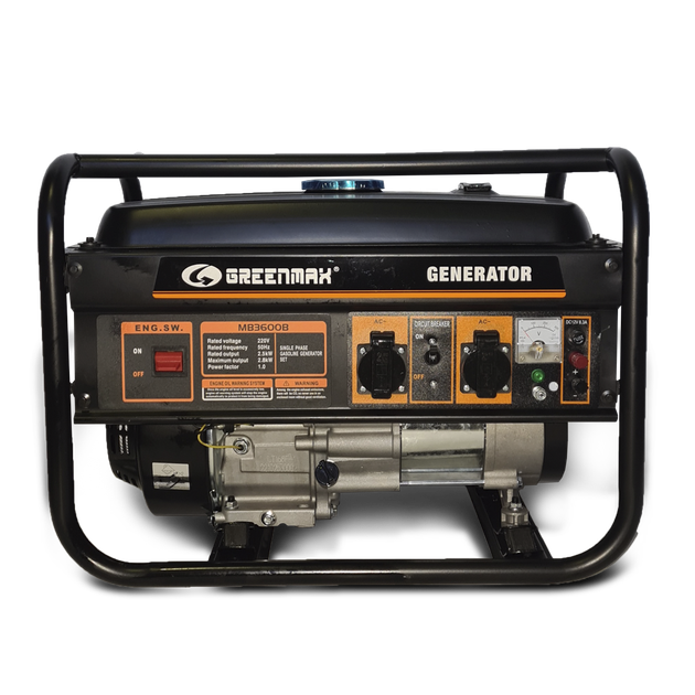 Бензиновый генератор GREENMAX MB3600B 2.5/2.8 кВт с ручным запуском - Фото 1 Бензиновый генератор GREENMAX MB3600B 2.5/2.8 кВт с ручным запуском - изображение 1