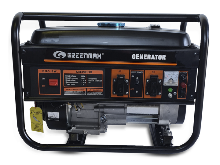 Бензиновый генератор GREENMAX MB3900B 2.8/3.0 кВт с ручным запуском - Фото 1 Бензиновый генератор GREENMAX MB3900B 2.8/3.0 кВт с ручным запуском - изображение 1