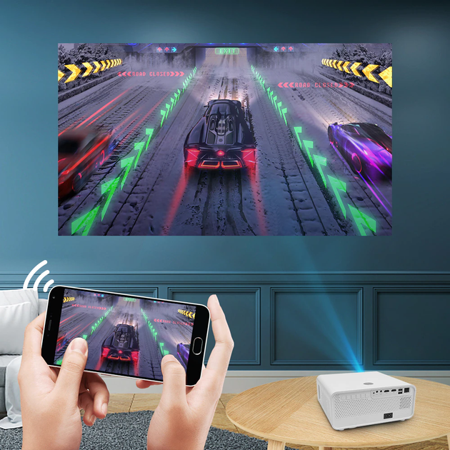 Мультимедийный Android LED проектор Full HD для дома с динамиками TouYinger HQ7 (android version) White-Grey 321х130х255 мм - Фото 2 Мультимедийный Android LED проектор Full HD для дома с динамиками TouYinger HQ7 (android version) White-Grey 321х130х255 мм - изображение 2