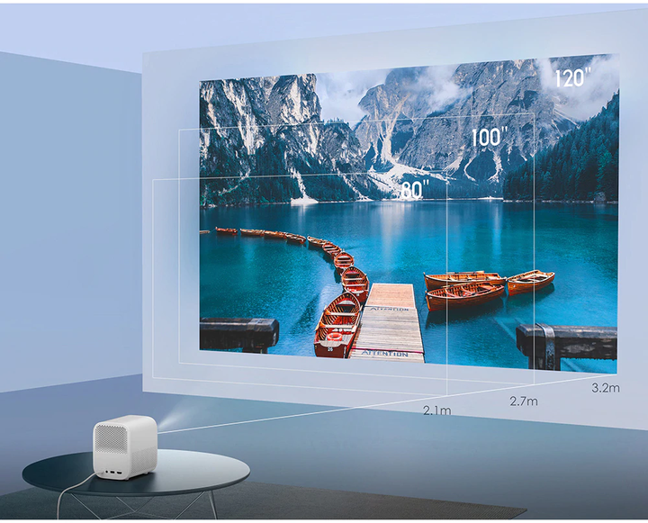 Мультимедийный портативный Full HD 3D DLP LED проектор для домашнего кинотеатра с WiFi, Bluetooth и динамиками Xiaomi Mijia (Youth Edition 2) White 115x150x150 мм - изображение 8