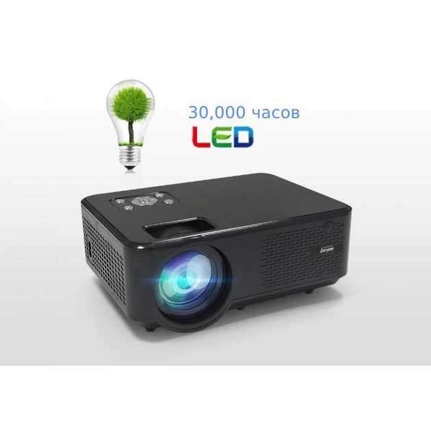 Мультимедийный портативный Full HD LED проектор для домашнего кинотеатра с динамиком Everycom M8 1080P (sync version) Black 222х87х165 мм - изображение 9