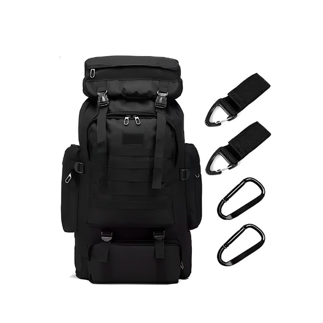 Тактичний армійський рюкзак на 80 л 70x33x15 см Чорний - зображення 1