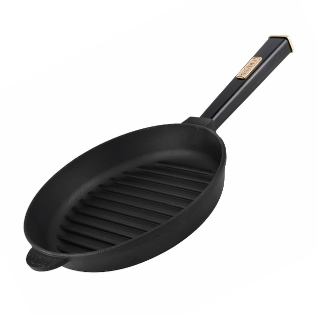 Сковорідка-гриль Brizoll Optima Black 28 см чугунна (O2850G-P1) - Фото 2 Сковорідка-гриль Brizoll Optima Black 28 см чугунна (O2850G-P1) - зображення 2