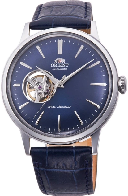 Мужские часы с темно-синим кожаным ремнем Orient RA-AG0005L10B Серебро\Синий - изображение 2