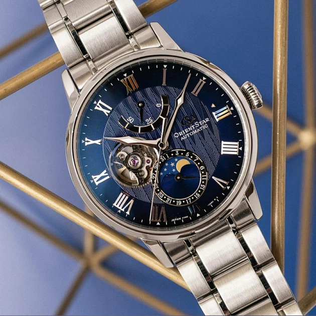 Чоловічий наручний годинник із сапфіровим склом Orient RE-AY0103L00B Срібло\Синій - зображення 4