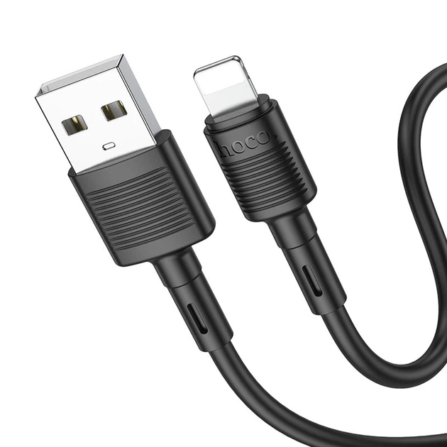 Кабель Hoco X83 USB – Lightning 2.4 А 1 м чорний - Фото 3 Кабель Hoco X83 USB – Lightning 2.4 А 1 м чорний - изображение 3