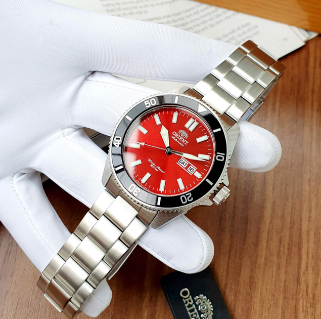 Мужские часы Orient RA-AA0915R19B Серебро\Красный с ярким циферблатом - изображение 5