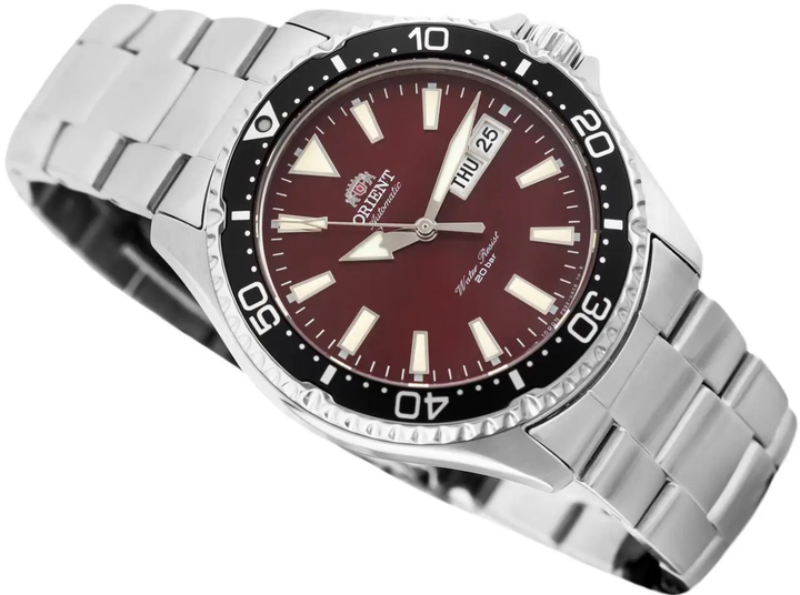 Мужские часы Orient RA-AA0003R19B Серебро\Бордовый дайверские - изображение 5